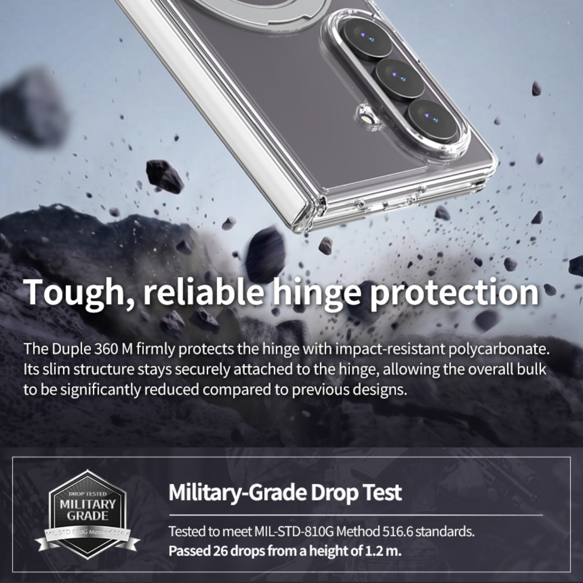 Samsung Z Fold8 Ultra, Araree Duple 360 Magsafe Stand Cover, Clear