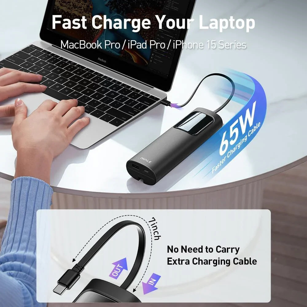 iWalk 65W 20000mAh Power Bank | LED | Cable
