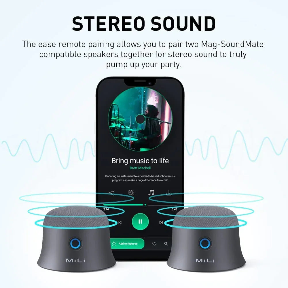 MiLi Mag Soundmate Mini MagSafe Bluetooth Speaker - Black