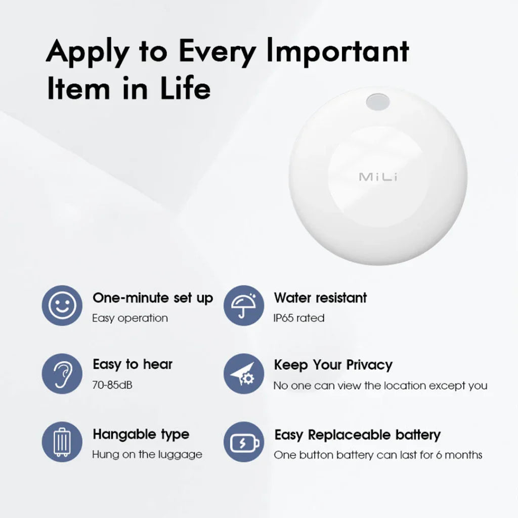 Mili MiTag Plus Item Finder With Luggage Tag  - Black