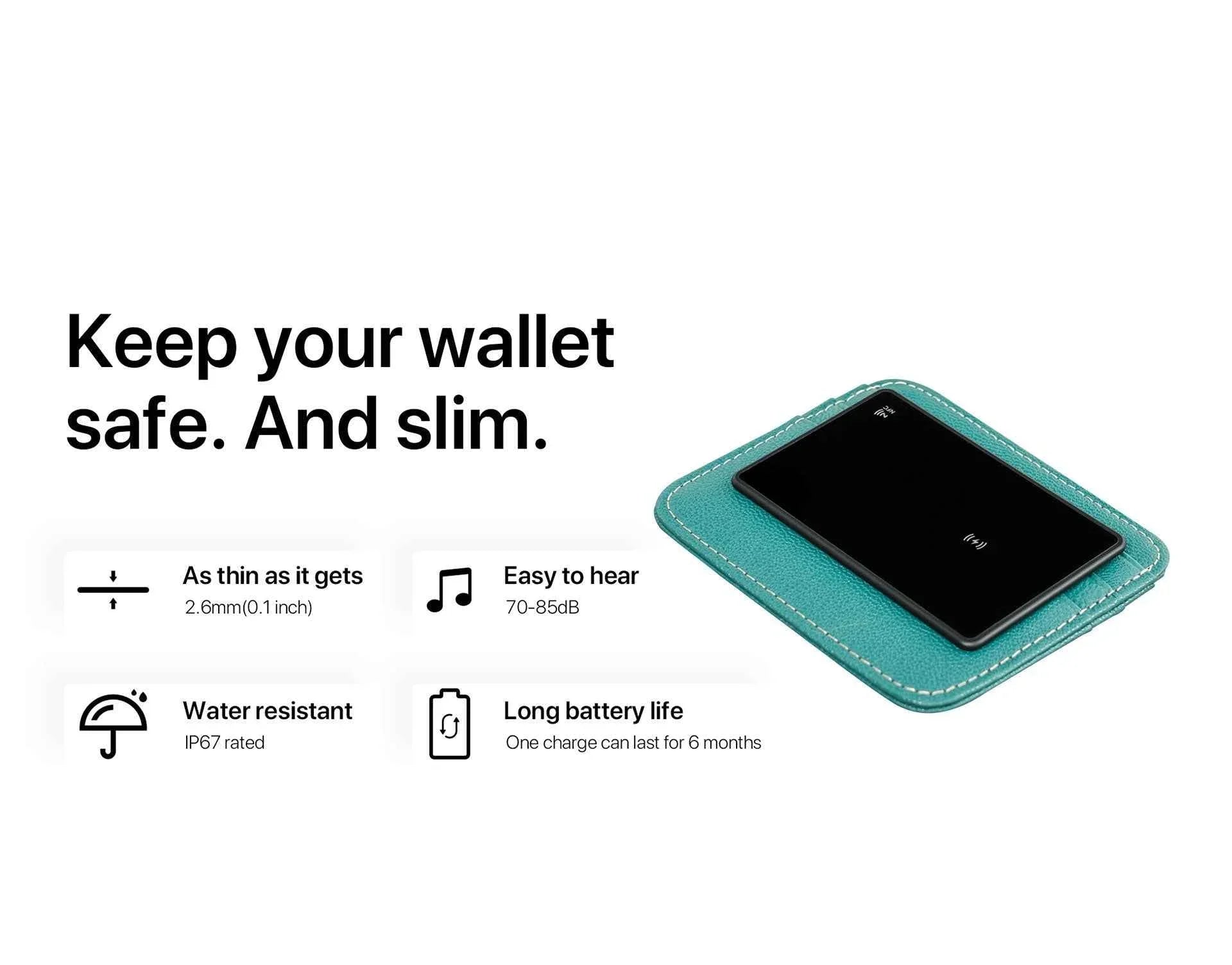 MiLi MiCard Anti Loss Wallet Card - Black