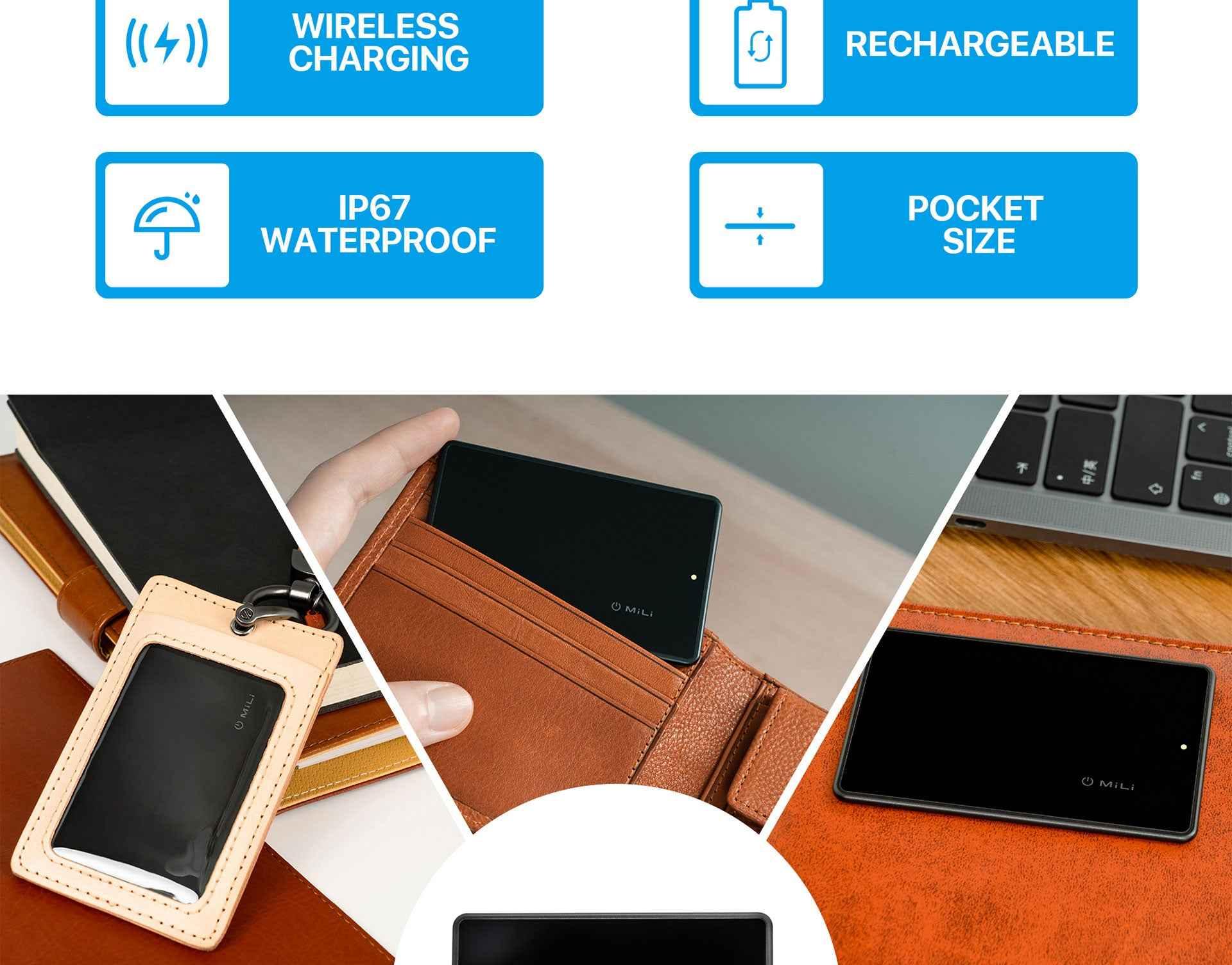 MiLi MiCard Anti Loss Wallet Card - Black