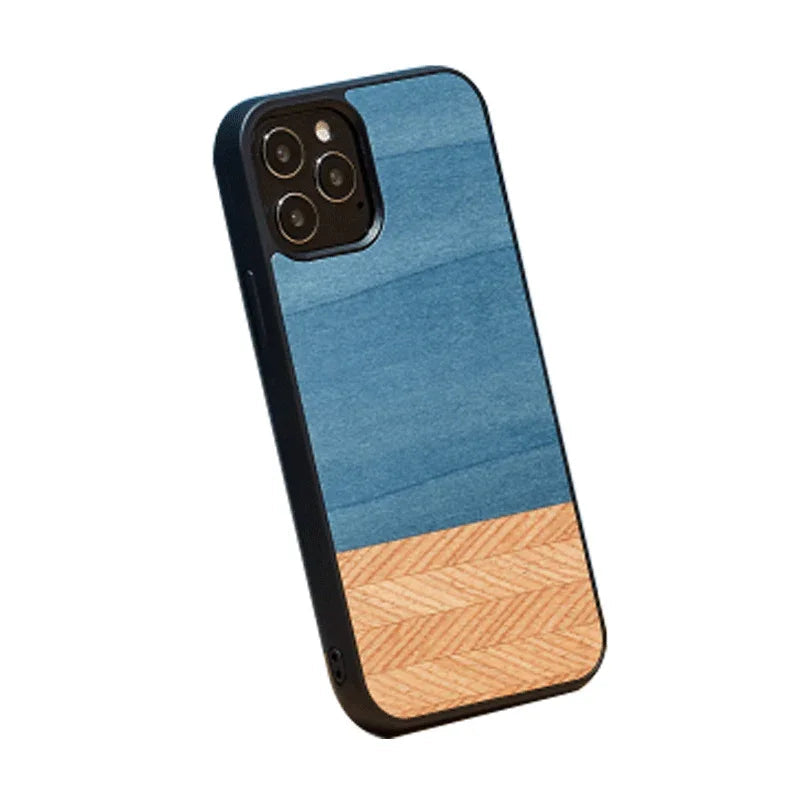 iPhone 12 / 12 Pro, Man & Wood Case - Denim