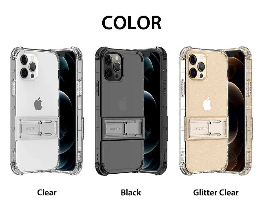 iPhone 12 Pro Max Araree Mach Stand Case - Glitter Clear