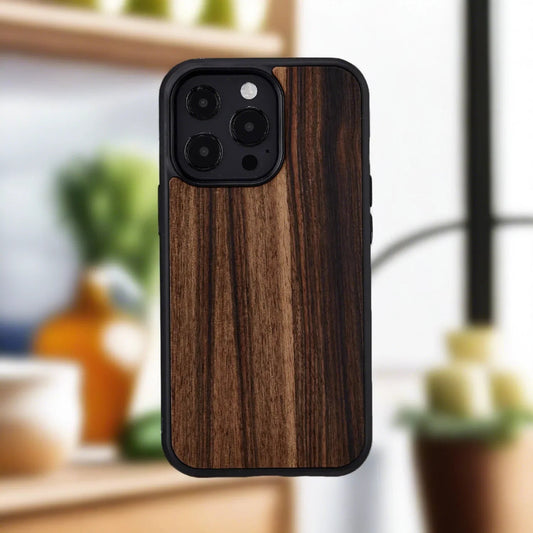 iPhone 13 Pro, Man & Wood Series Cover - Ebony