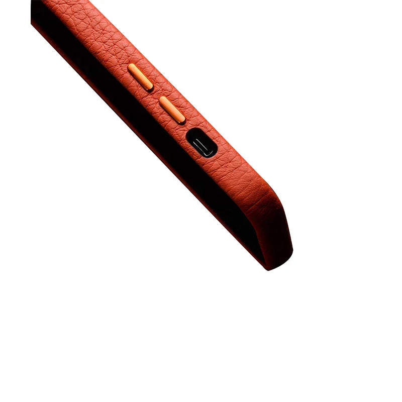 iPhone 13 Pro Melkco Origin Paris Leather Cover - Orange