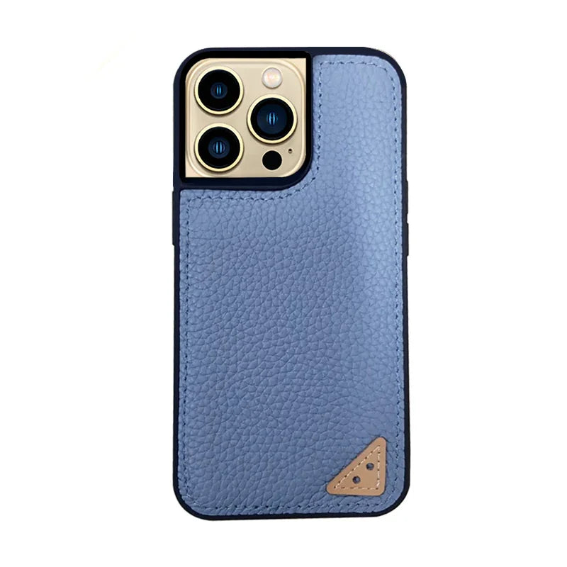 iPhone 13 Pro Max Melkco Ingenuity Premium Leather Cover - Blue