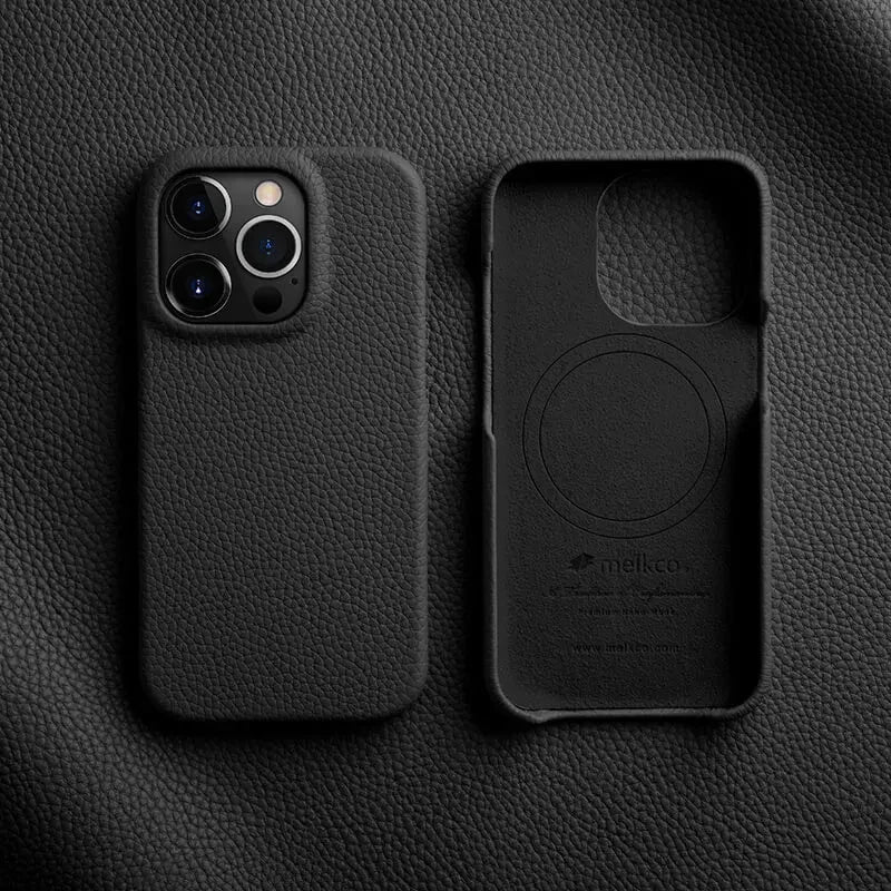 iPhone 14 Pro Melkco Premium Leather Magsafe Cover - Black