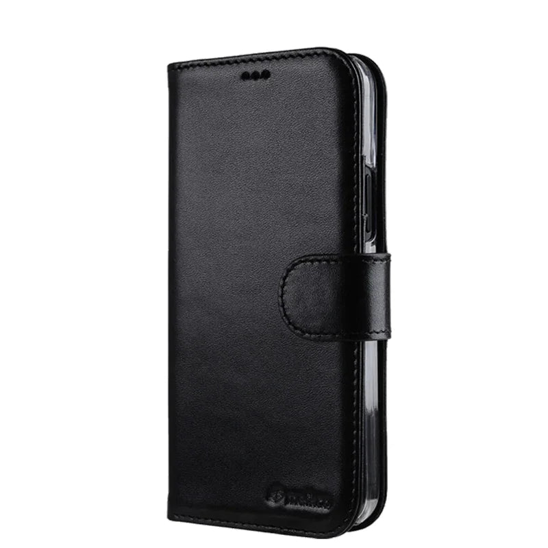 iPhone 14 Pro Melkco Book Type Premium Leather Cover - Black