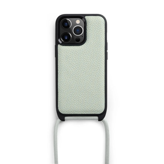 iPhone 14 Pro Melkco Strap Series Leather Case - Silver Grey