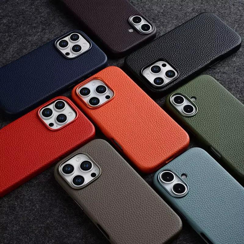 iPhone 16 Pro Max Melkco Origin Paris Premium Leather Magsafe Cover - Navy Blue