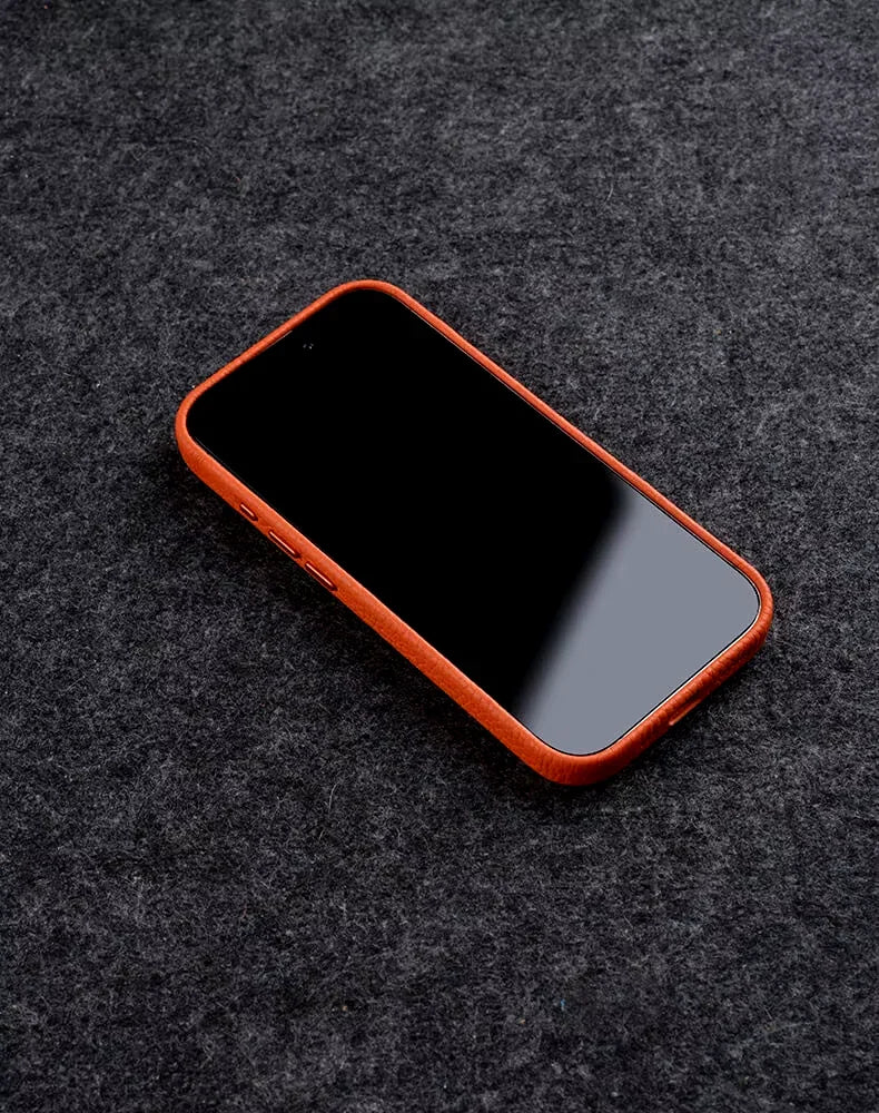 iPhone 16 Pro Melkco Origin Paris Premium Leather Magsafe Cover - Orange