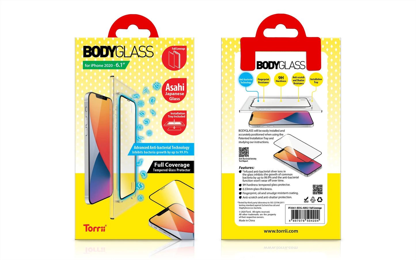 iPhone 12 & 12 Pro Torrii Bodyglass - Clear Black