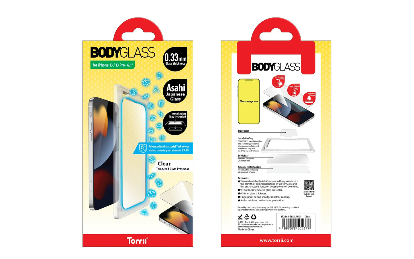 iPhone 13/13 Pro Torrii Bodyglass - Clear