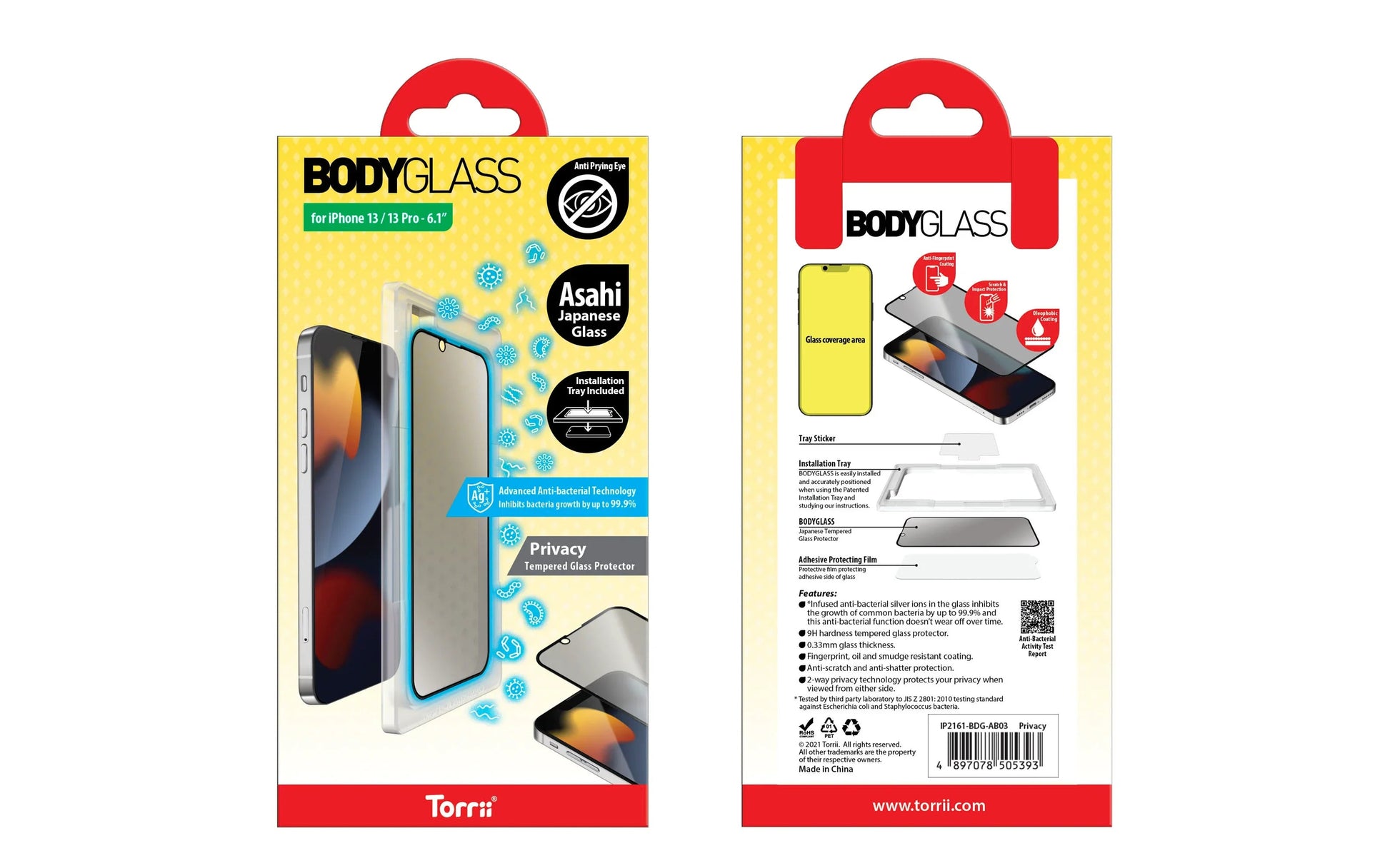 iPhone 13/13 Pro Torrii Bodyglass - Privacy