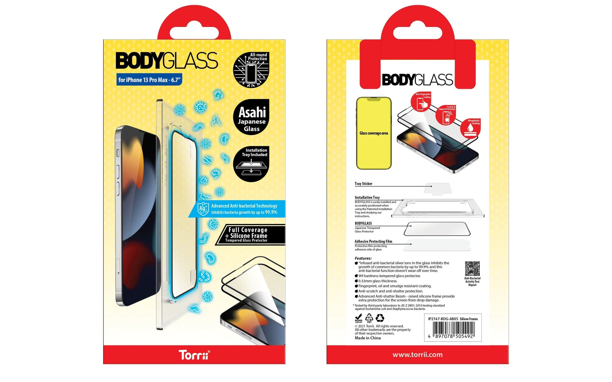 iPhone 13 Pro Max Torrii Bodyglass + Silicone Frame - Black