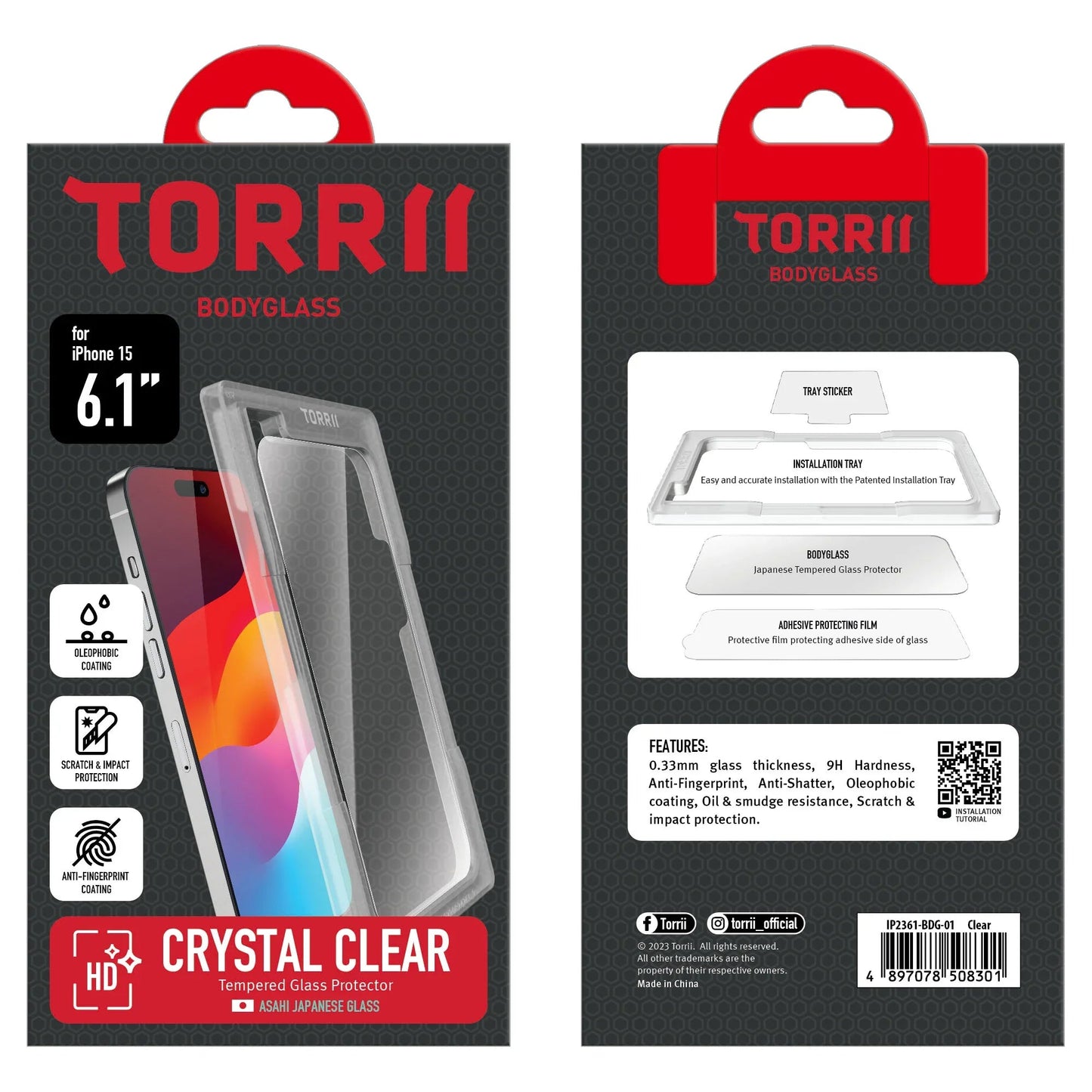 iPhone 15 Torrii Bodyglass - Clear