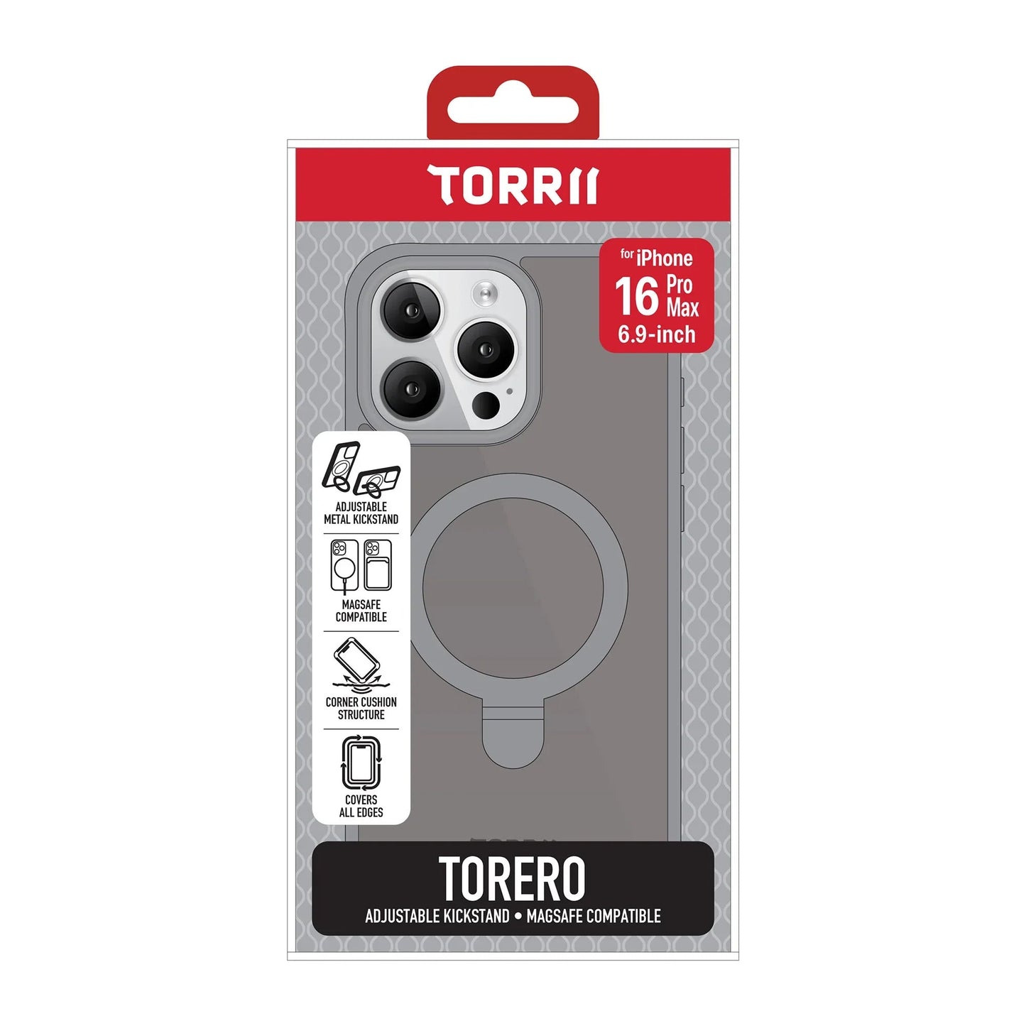 iPhone 16 Pro Max Torrii Torero Stand Magsafe Cover - Gray