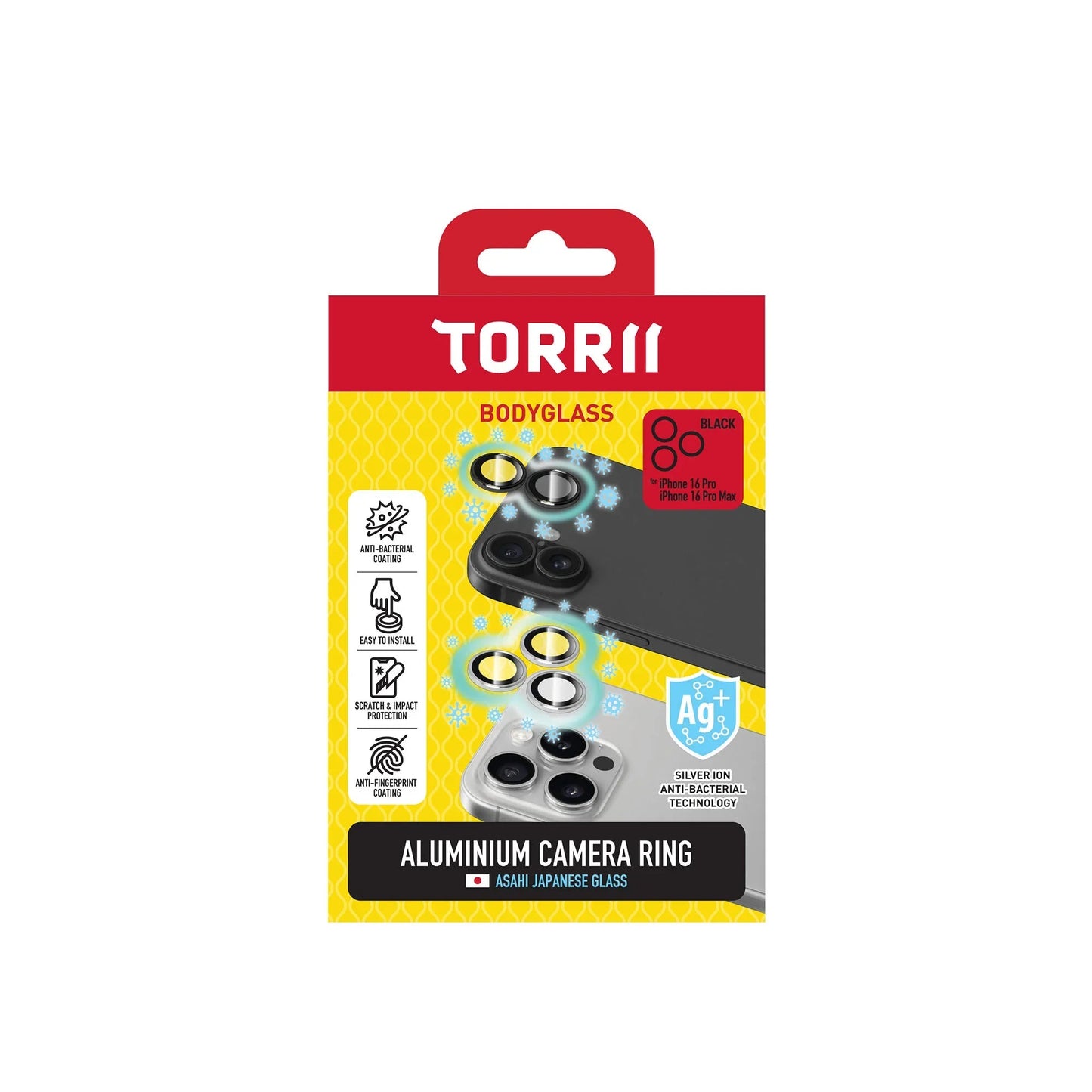 iPhone 16 Pro / 16 Pro Max Torrii Bodyglass Camera Ring - Black