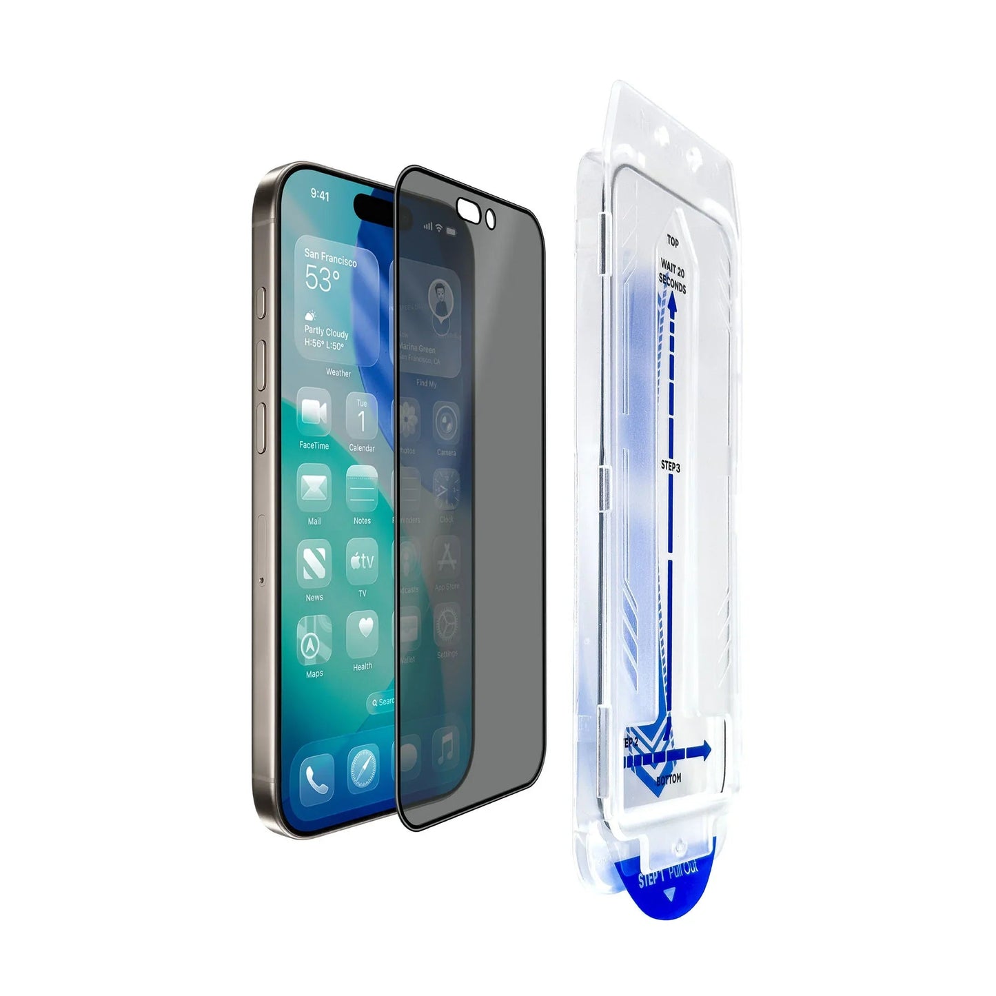 iPhone 17 Pro Torrii Bodyglass Screen Protector - 4-Way Privacy