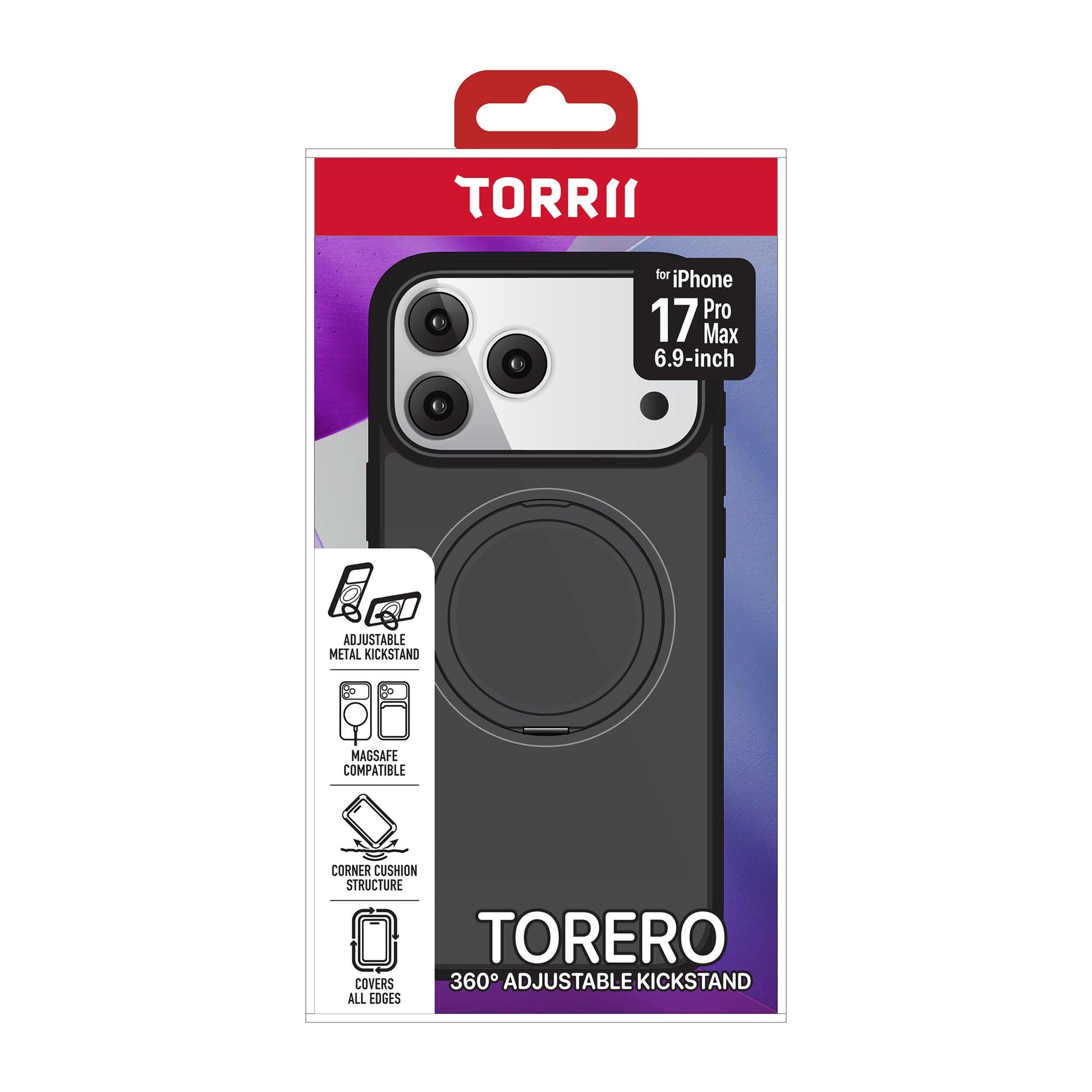 iPhone 17 Pro Max, Torrii Torero Magsafe Stand Case - Black
