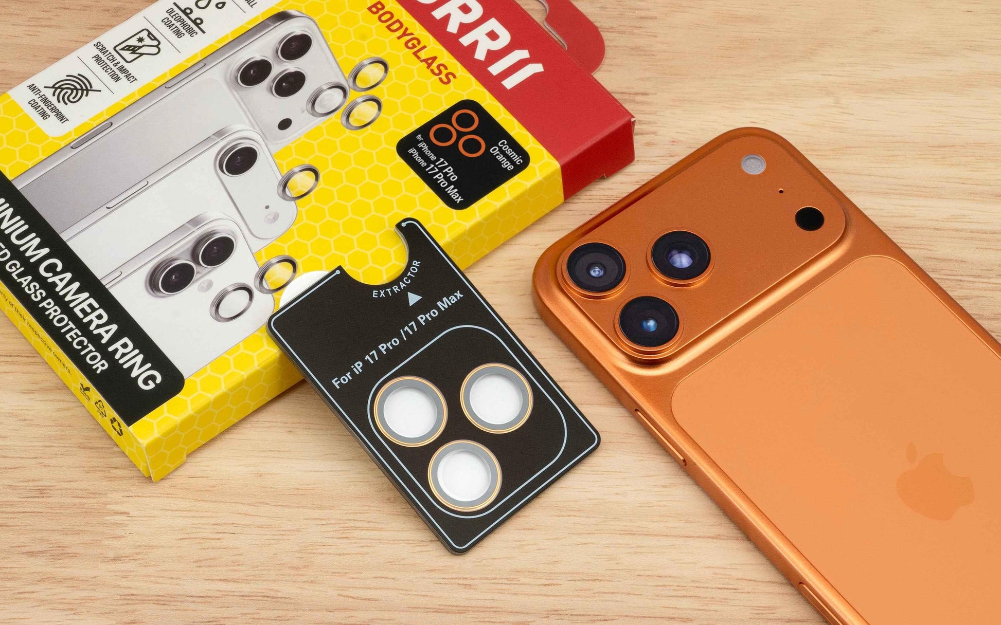 iPhone 17 Pro / 17 Pro Max Torrii Bodyglass Camera Ring - Cosmic Orange