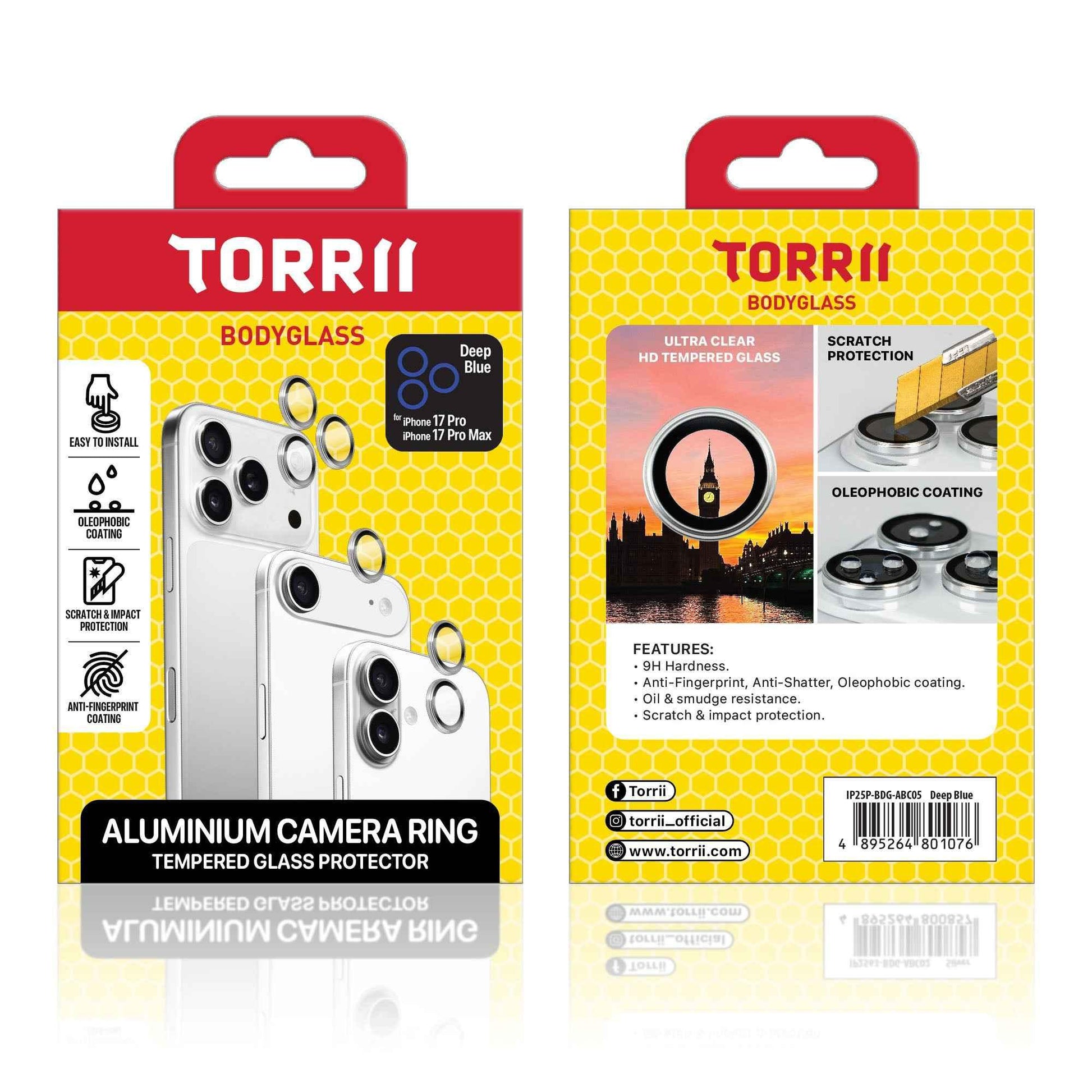 iPhone 17 Pro / 17 Pro Max Torrii Bodyglass Camera Ring - Deep Blue