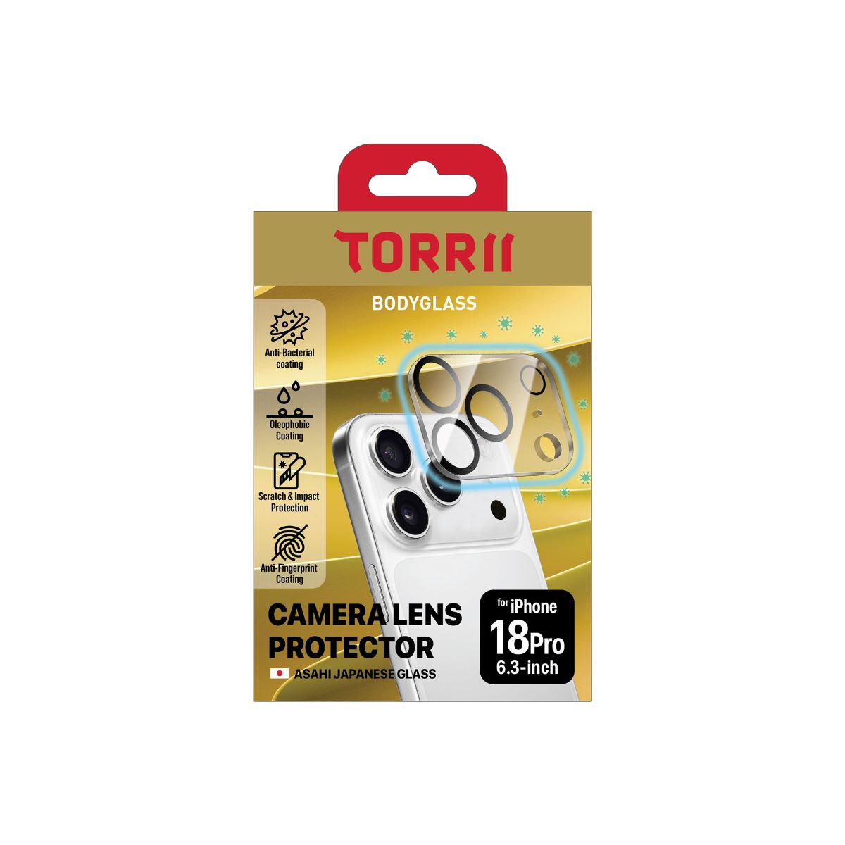 iPhone 18 Pro, Torrii Bodyglass Camera Lens Protector, Clear