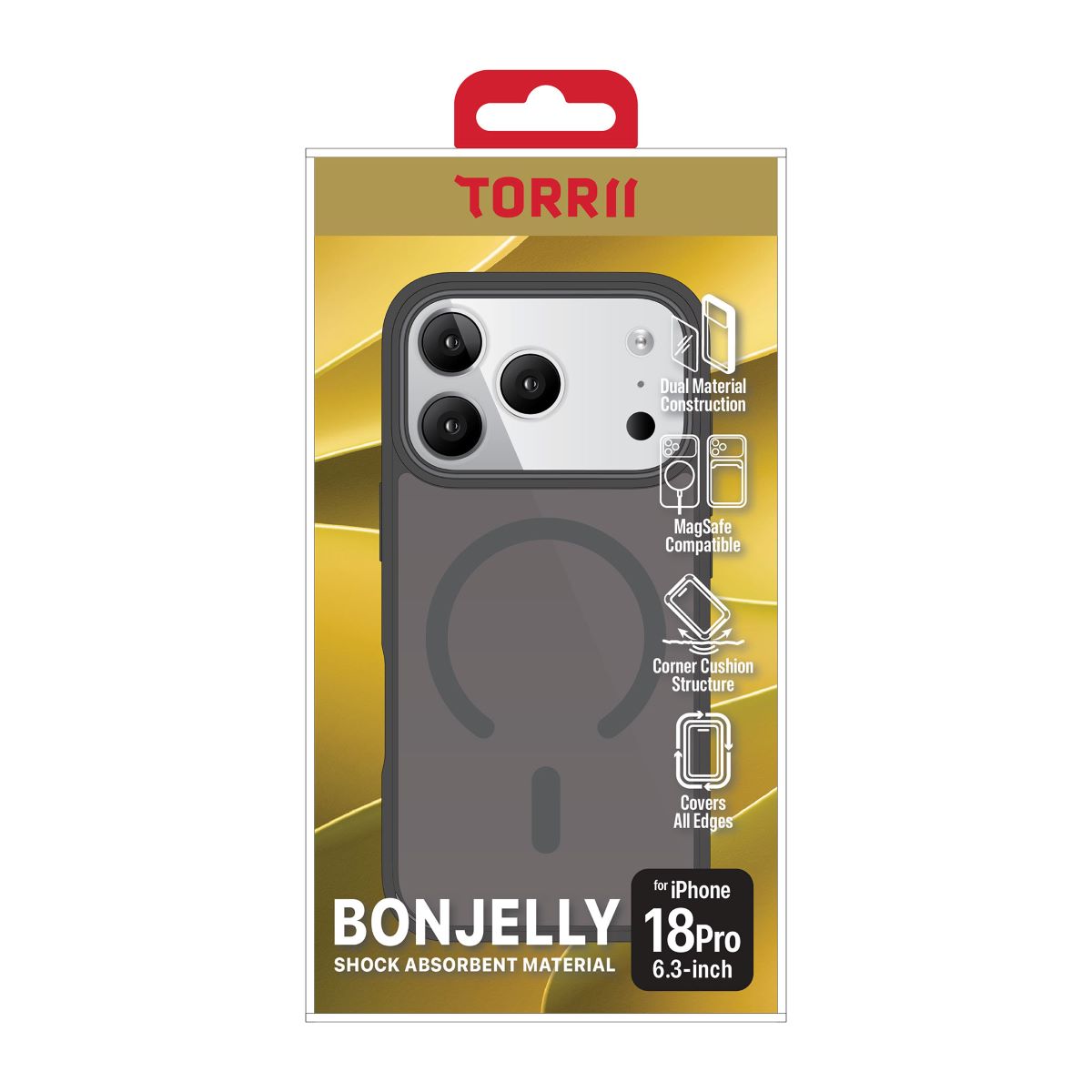 iPhone 18 Pro, Torrii Bonjelly MagSafe Cover, Black