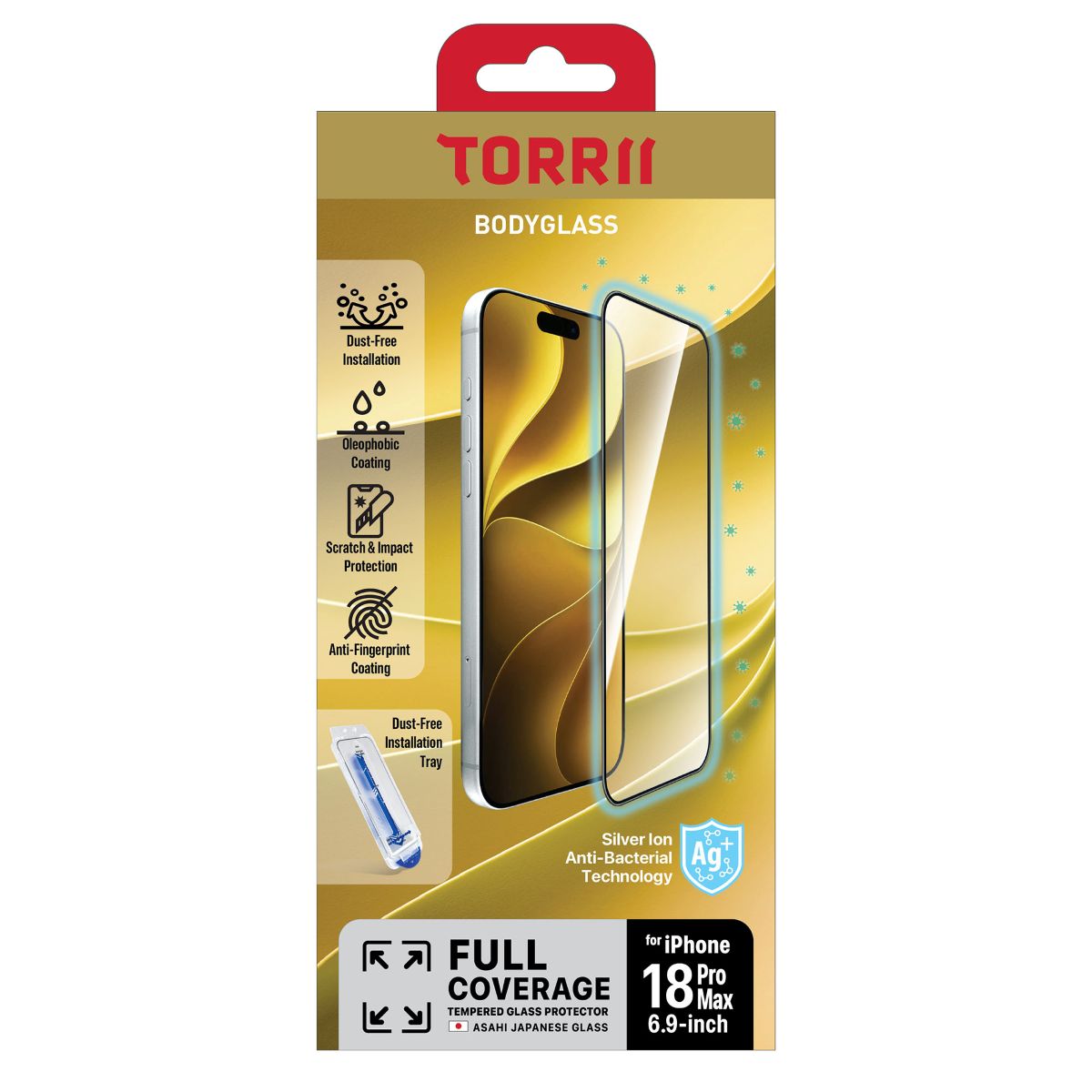 iPhone 18 Pro Max, Torrii Bodyglass Screen Protector, Full Coverage