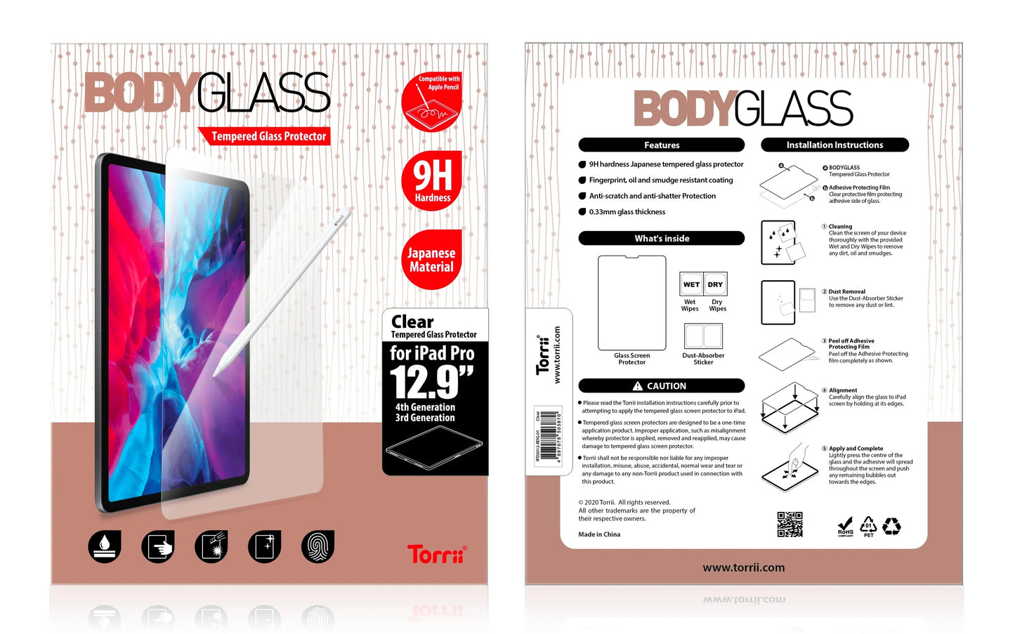 Torrii Bodyglass For iPad Pro 12.9 (2020) - Clear