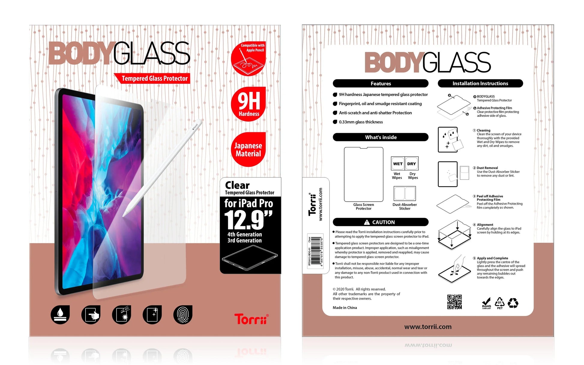 Torrii Bodyglass For iPad Pro 12.9 (2020) - Clear