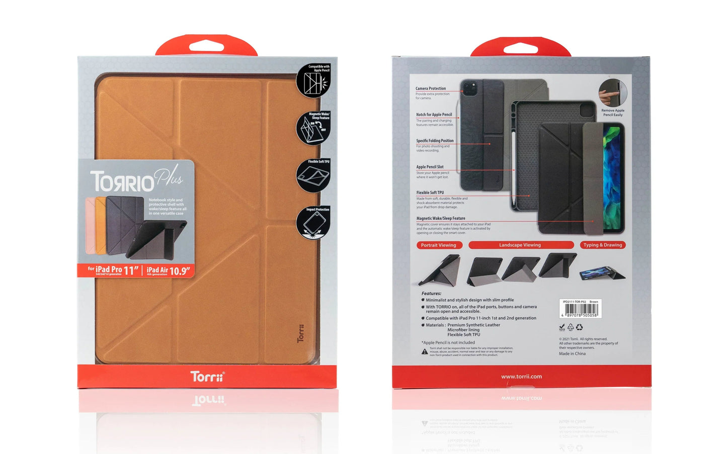 Torrii Torrio Plus For iPad Pro 11 (2021/2020/2018) & iPad Air 4 (2020) 10.9 - Brown