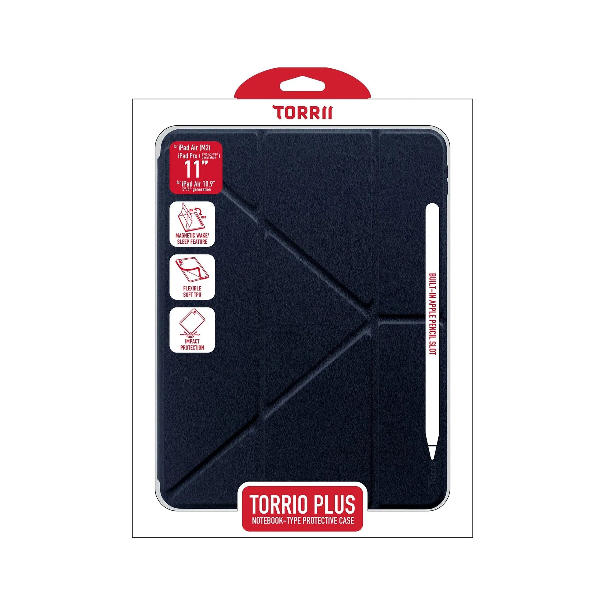 Torrii Torrio Plus for iPad Air 11 (M3 & M2) & iPad Pro 11 (4/3/2/1 Gen) & iPad Air 10.9 (5/4 Gen) - Dark Blue