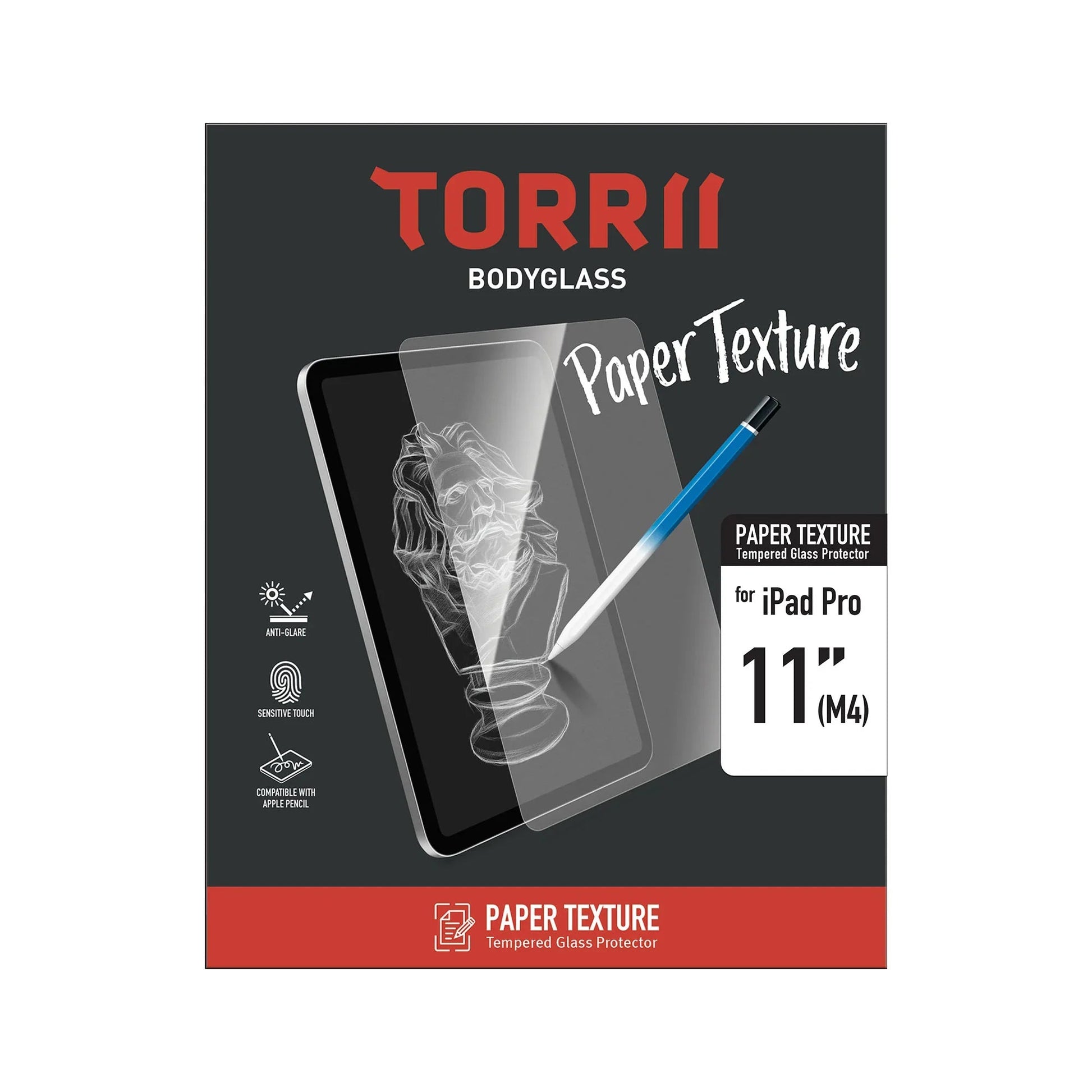 Torrii Bodyglass iPad Pro 11 (M5 & M4) Screen Protector - Paper Texture