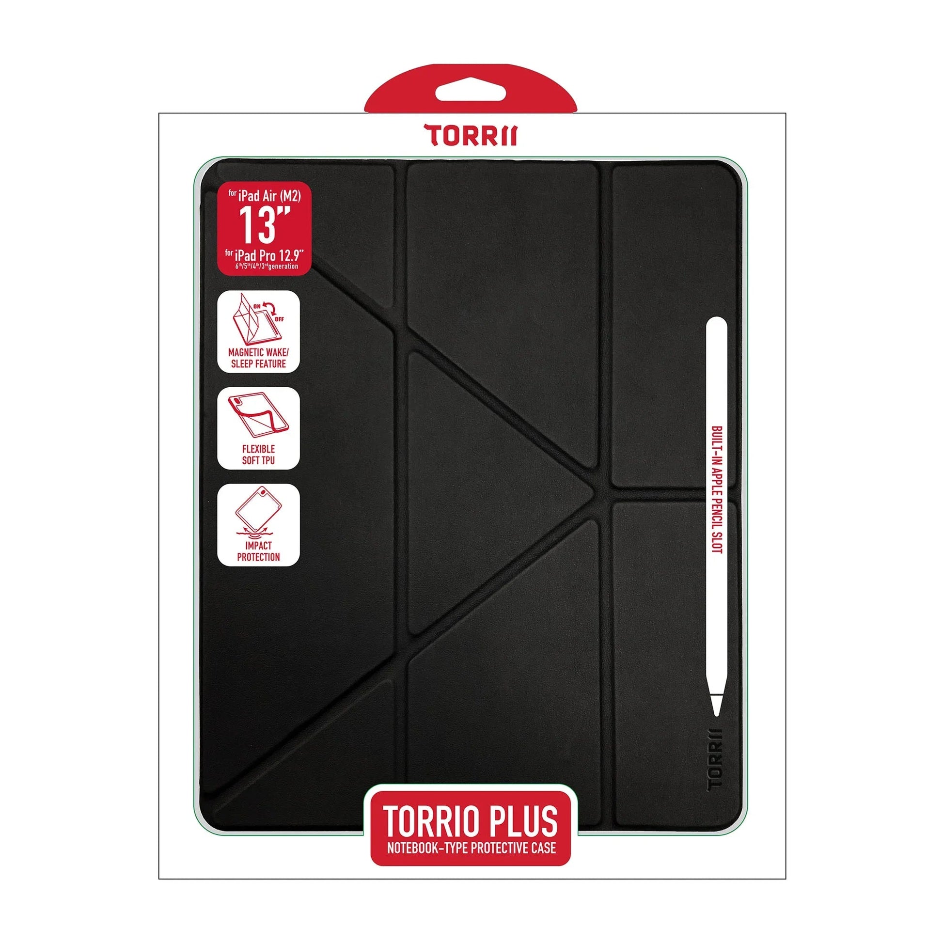Torrii Torrio Plus for iPad Air 11 (M3 & M2) & iPad Pro 11 (4/3/2/1 Gen) & iPad Air 10.9 (5/4 Gen) - Black