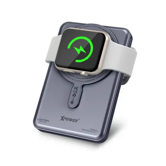 XPower 7in1 10000mAh Wireless MagSwift Power Bank - Grey