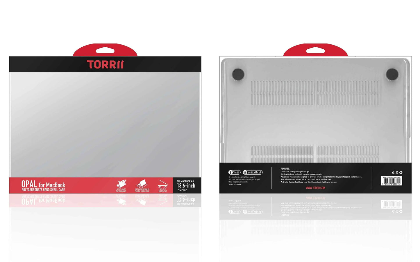 Torrii Macbook Air 13.6 (M4 & M3 & M2), Opal Case - Clear