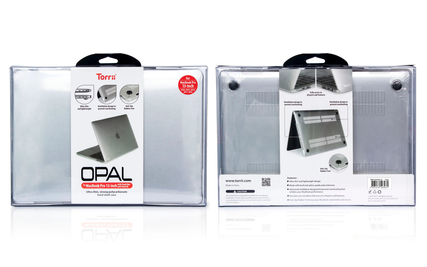 Torri Macbook Pro 13 (2020), Opal Series Case - Clear