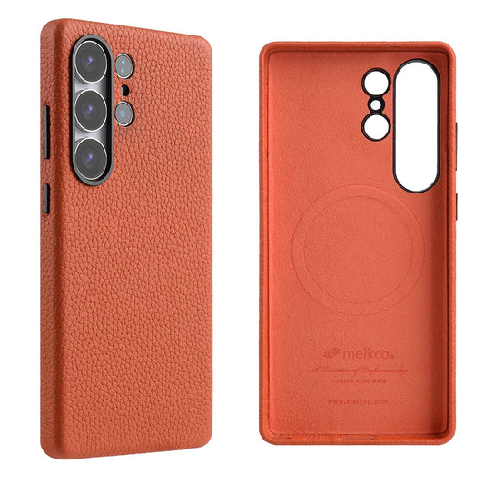 Melkco Samsung S25 Ultra Premium Leather Magsafe Case - Orange