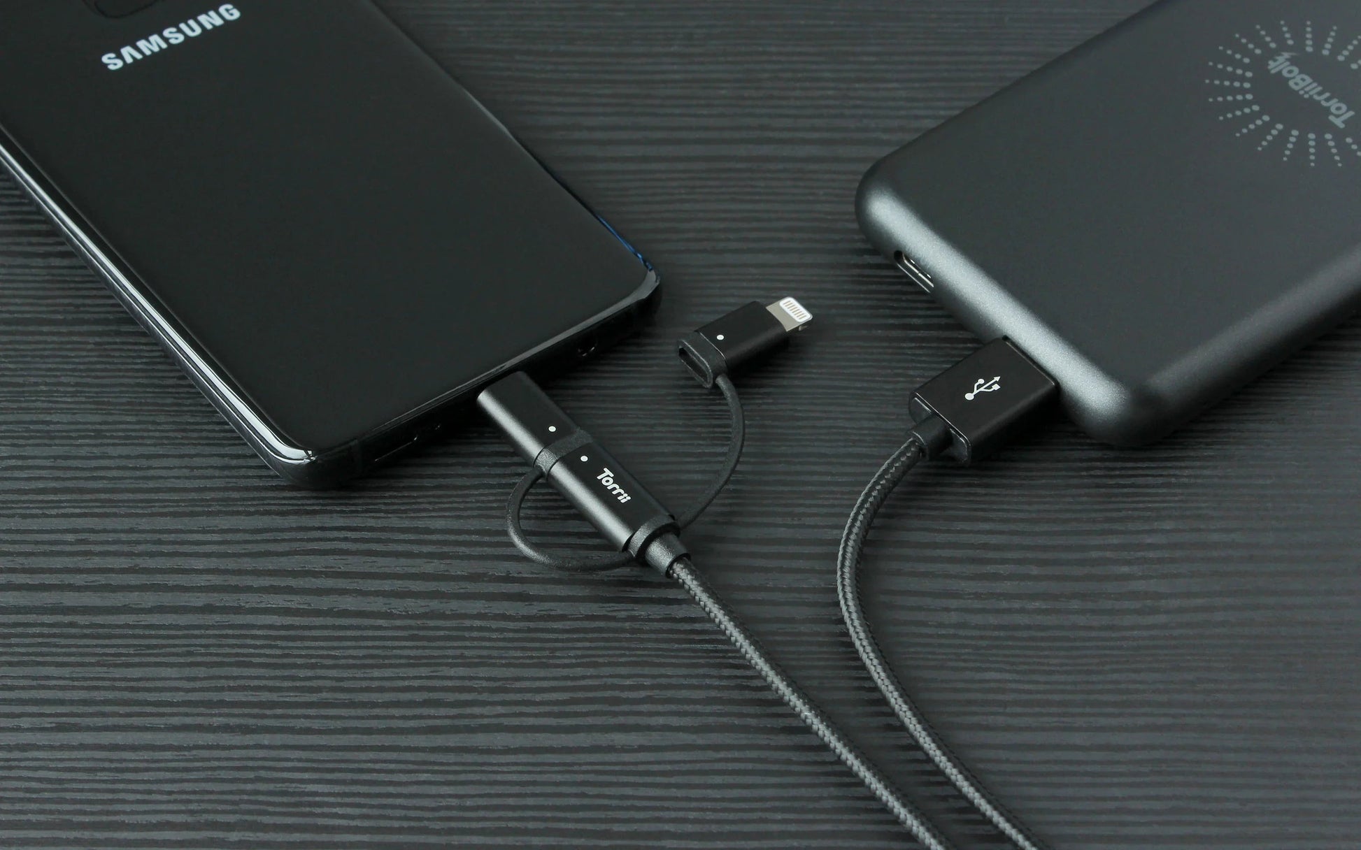 Torrii Kevable 3 In 1 Mfi Lightning/Type-C/Micro Usb - Black