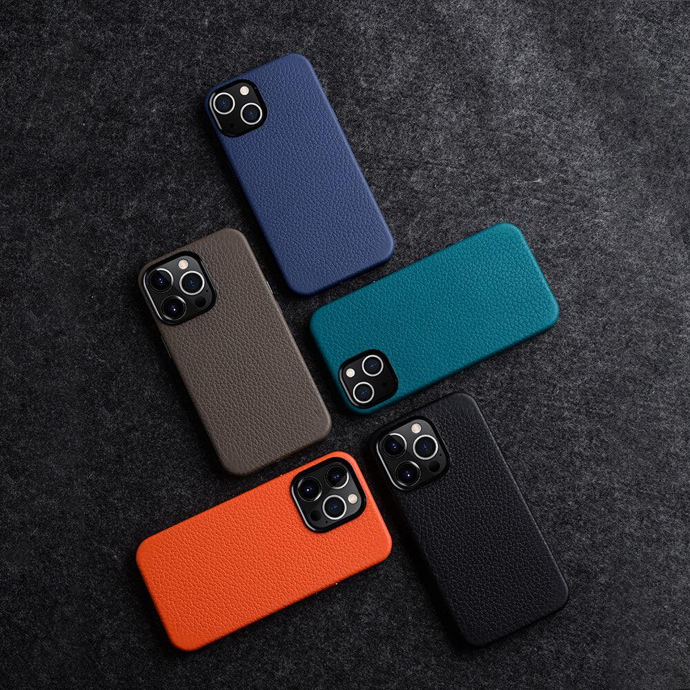 iPhone 15 Pro Melkco Origin Paris Premium Leather Magsafe Cover - Orange
