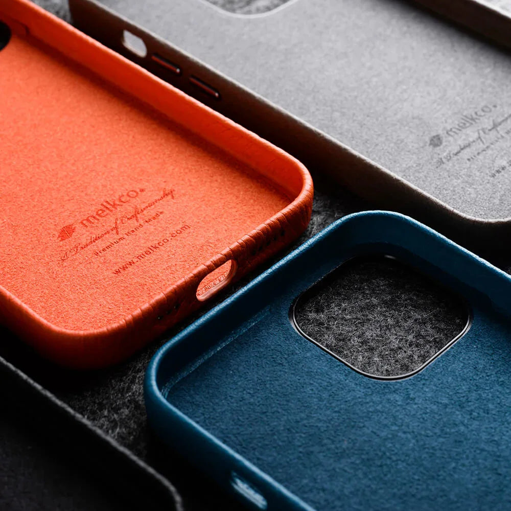 iPhone 15 Pro Melkco Origin Paris Premium Leather Magsafe Cover - Orange