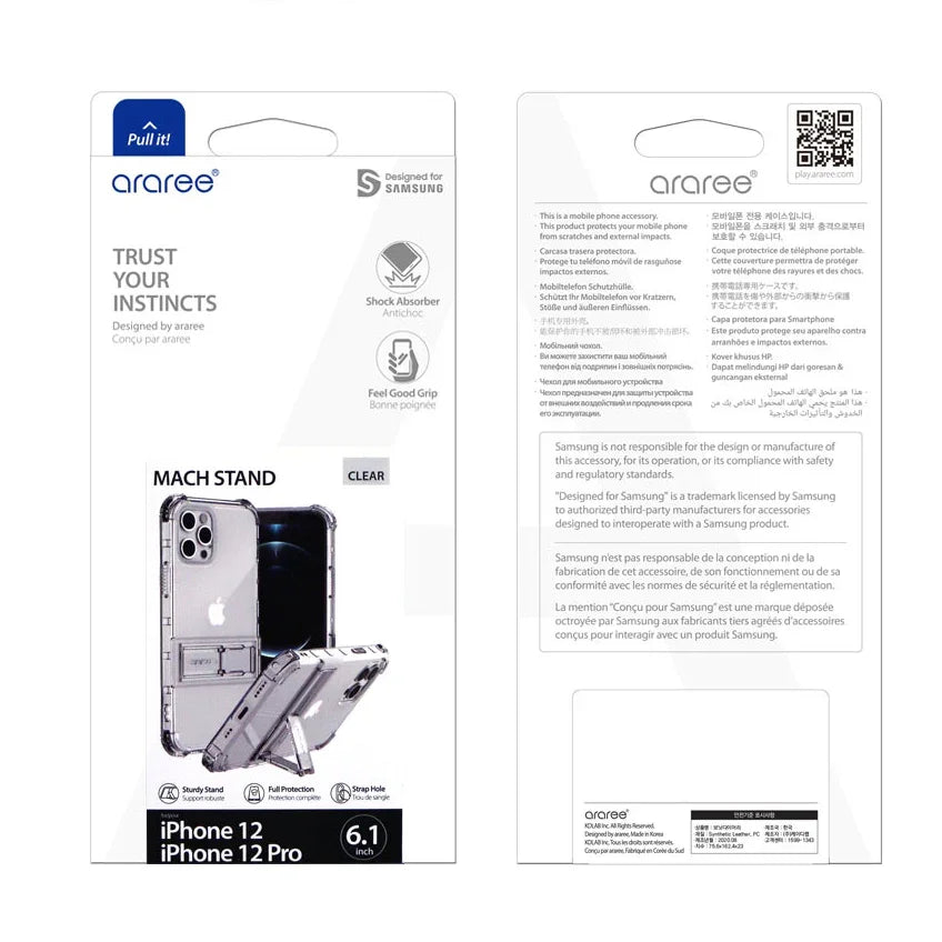 iPhone 12 Pro Max Araree Mach Stand Case - Glitter Clear