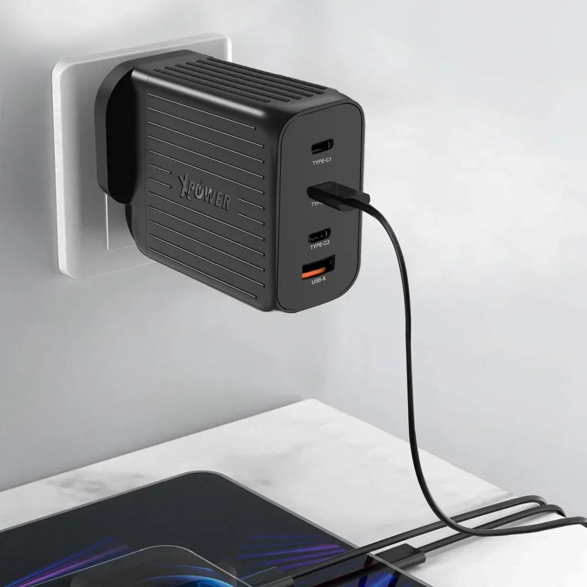 XPower 200W 4 Output GaN Wall Charger - Black