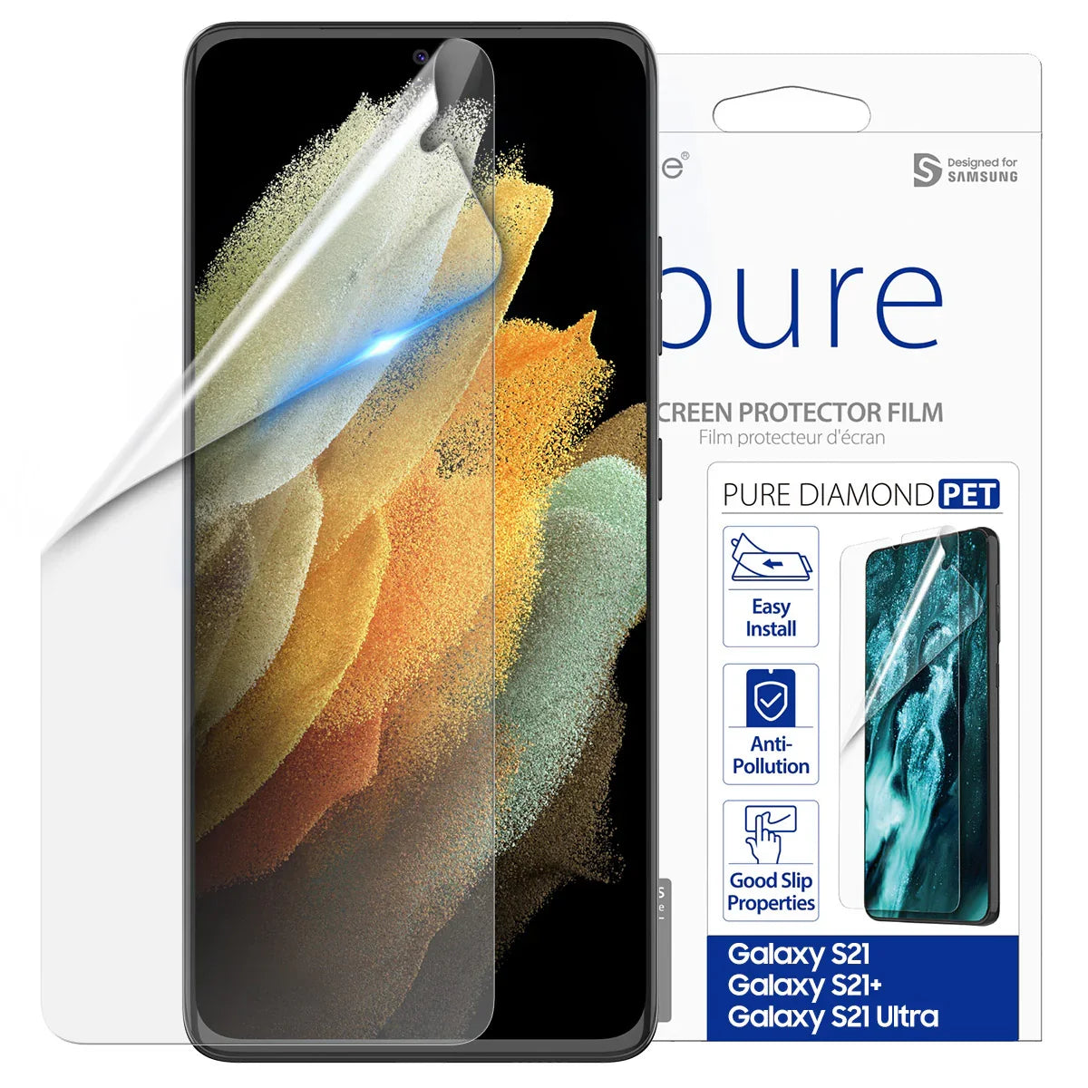 Samsung S21 Plus, Araree Pure Diamond Screen Protector - Clear