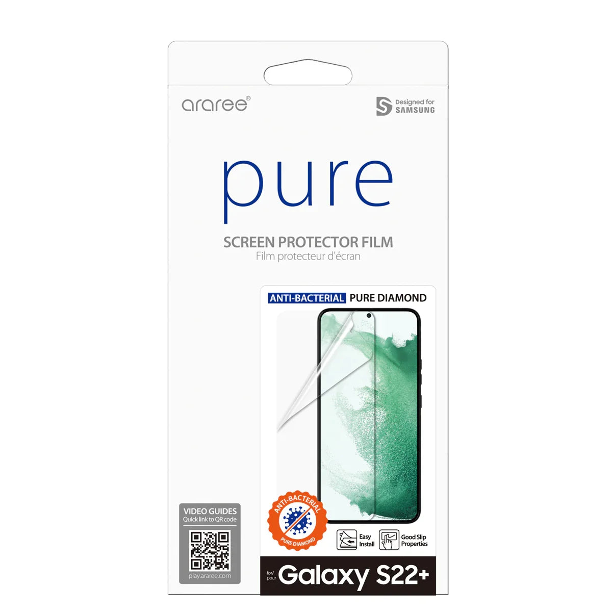 Samsung S22 Plus, Araree Pure Diamond Screen Protector - Clear