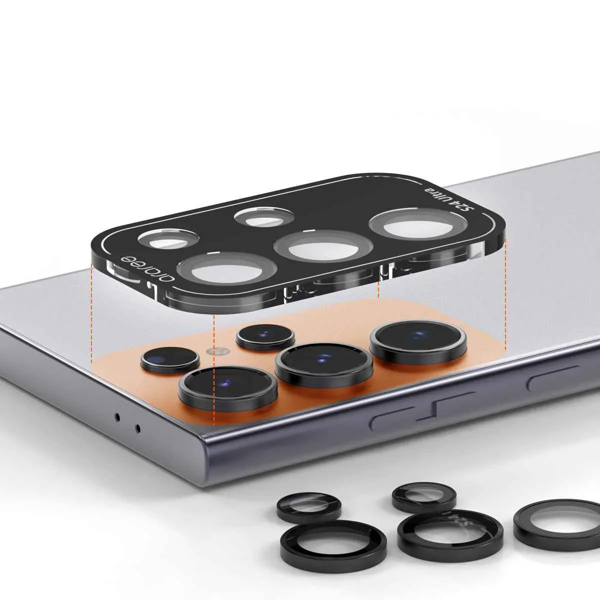 Galaxy S24 Plus Araree Metal Ring C-Subcore Camera Lens Protector -Clear