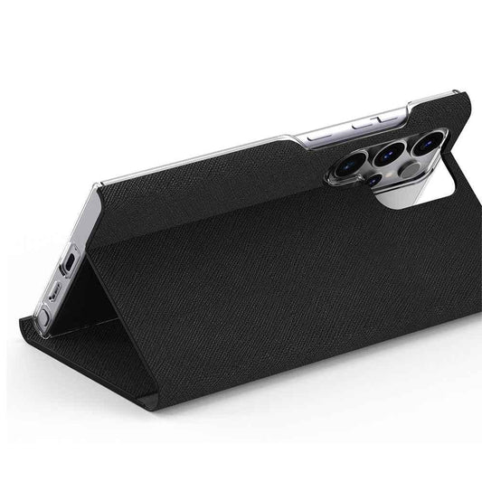 Galaxy S24 Ultra Araree Bonnet Dairy Stand Wallet Case - Black