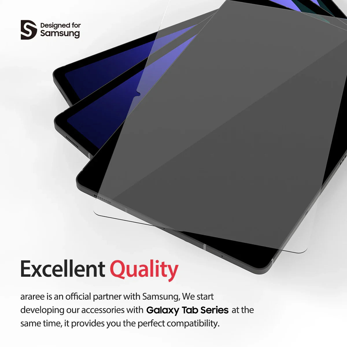 Samsung Tab S10Fe|S9|S9Fe|S8 Araree Core Tempered Glass - Clear